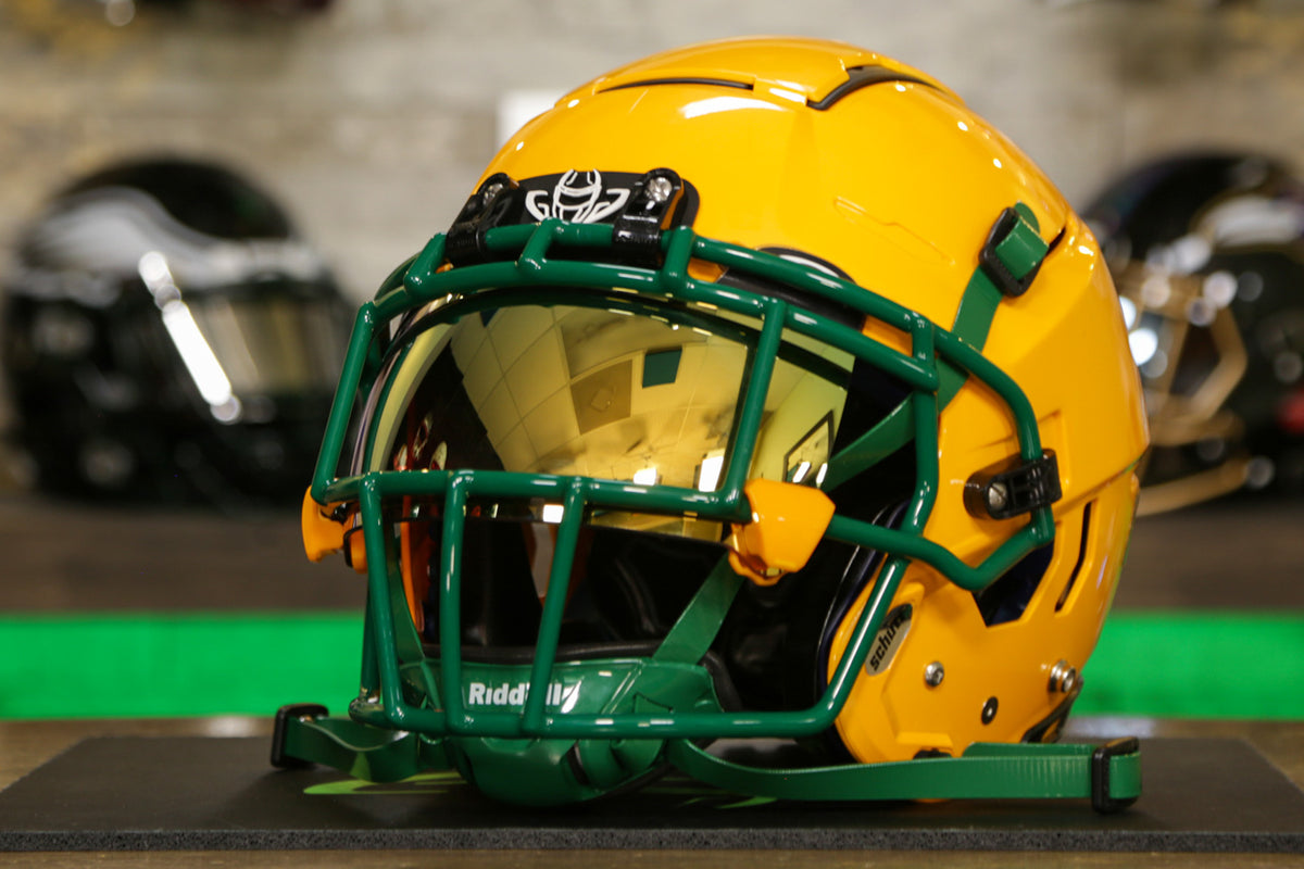 f7 helmet yellow 2.0 COLLEGIATE Football w/ Attached Carbon Steel Guard and S OneTEAM Sports a player might receive while participating in football Schutt F7 Air Elite -