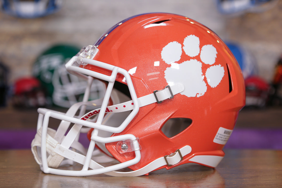 Riddell SPEED Full Size Replica Clemson Tigers Football Helmet – Custom, Oakley Shield, NCAA