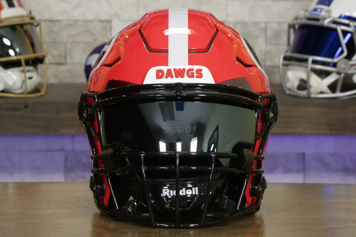 dawgs football helmet UGA Authentic The Clubhouse field designs Logo Georgia Football Helmet Dawgs