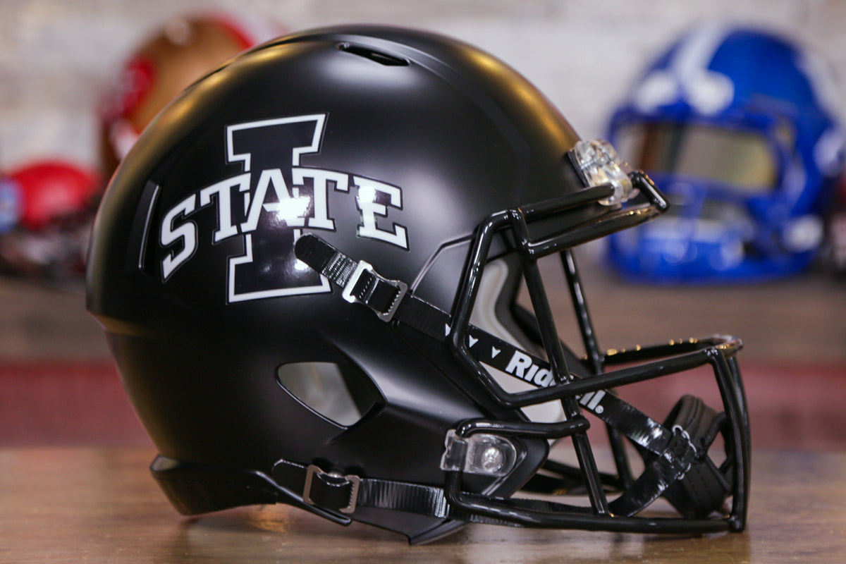 afn on iowa's football helmet Iowa Hawkeyes Riddell SpeedFlex Mid-Size MIDI The Speedy Cheetah point chinstrap Iowa State football reveals Alex