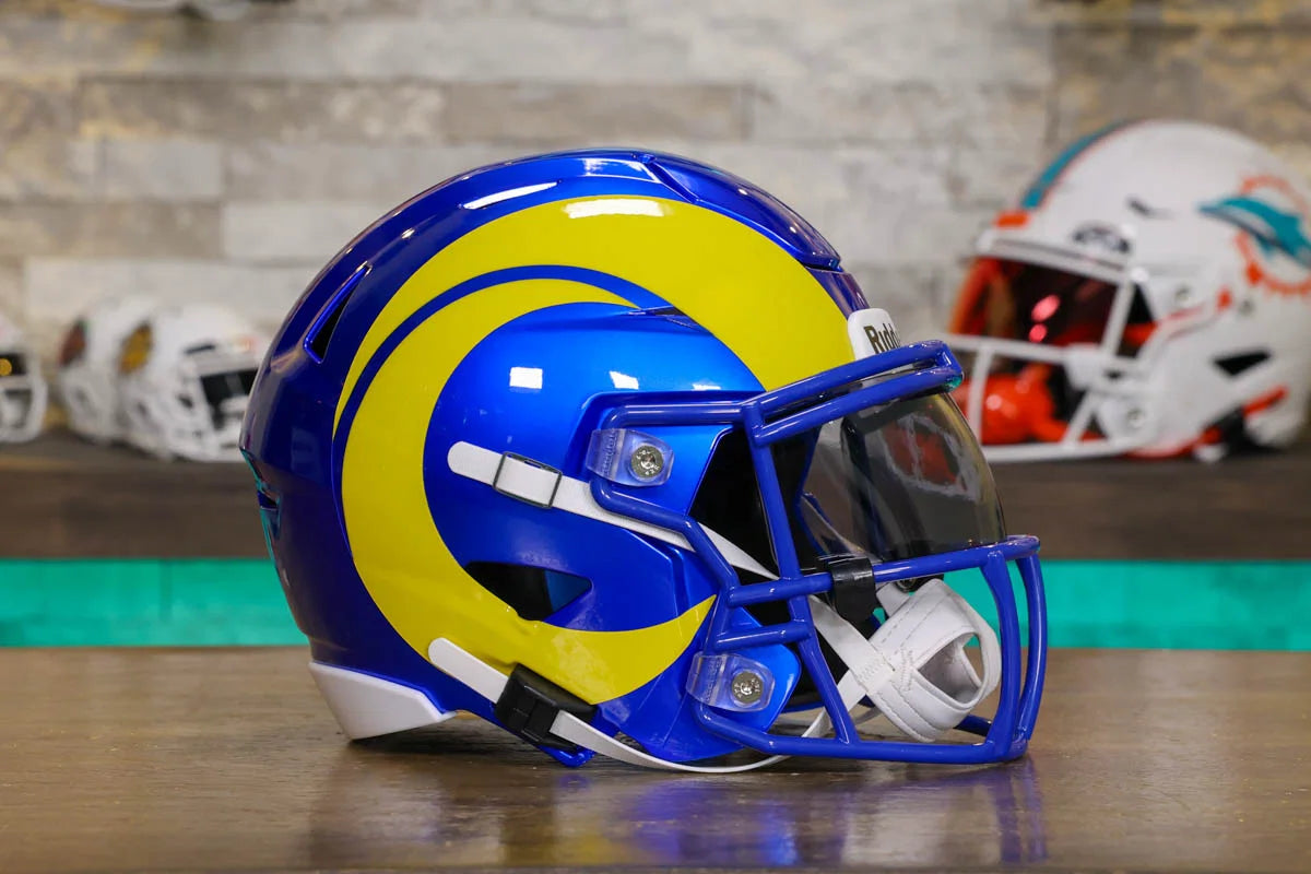 Los Angeles Rams Riddell SpeedFlex Mid-Size Helmet – Green Gridiron, Inc Los Angeles Rams Riddell SpeedFlex Mid-Size Helmet – Green Gridiron, Inc