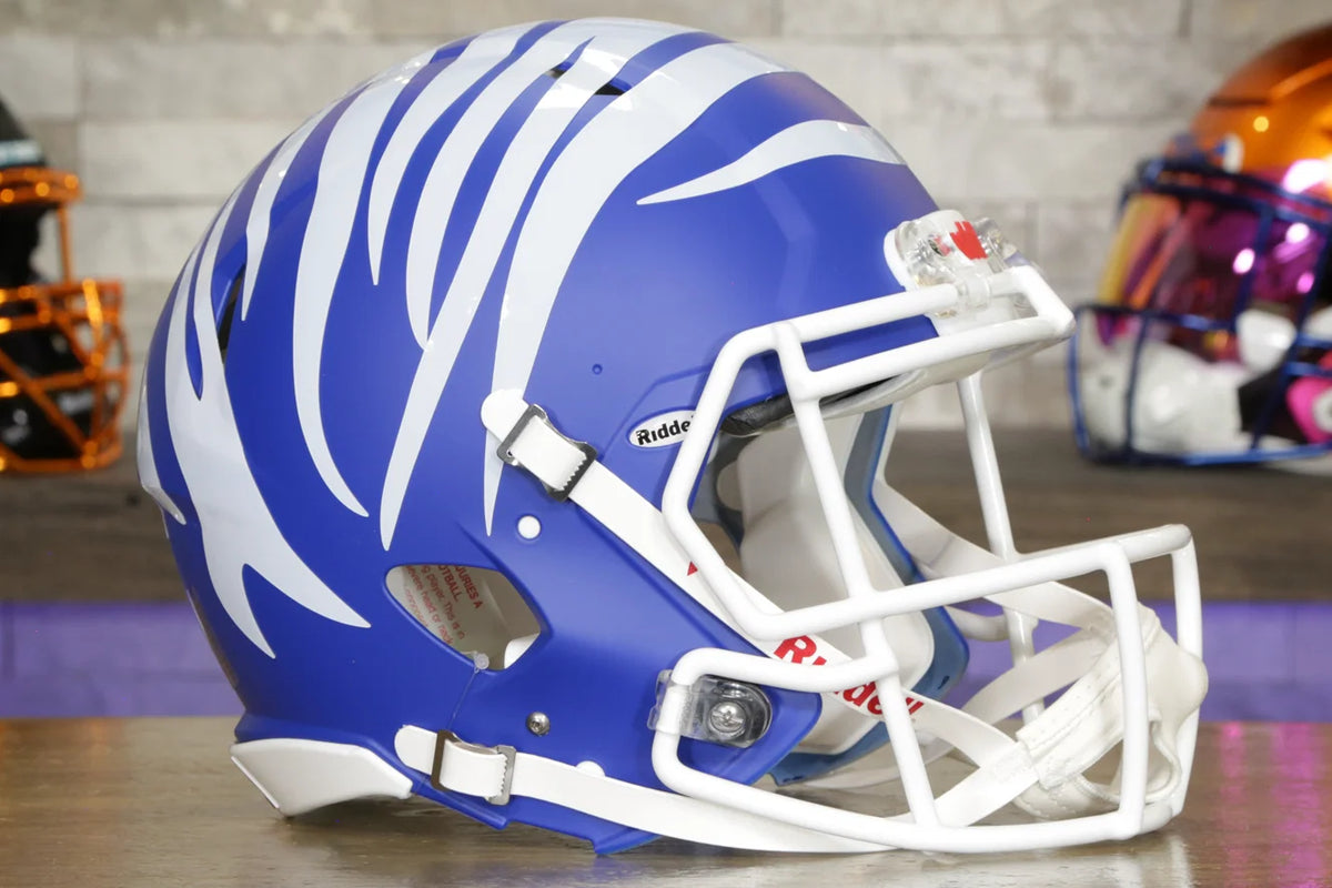 football helmet 3 stripe Memphis Tigers Riddell Speed Authentic Helmet – Green Gridiron, Inc