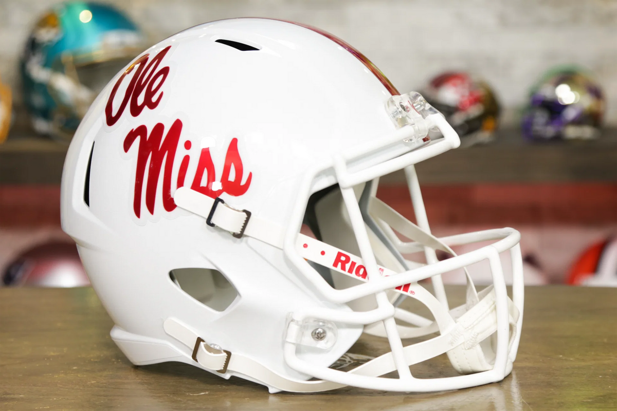 1970 ole miss football helmet Ole Miss Rebels Riddell Speed Display Helmet