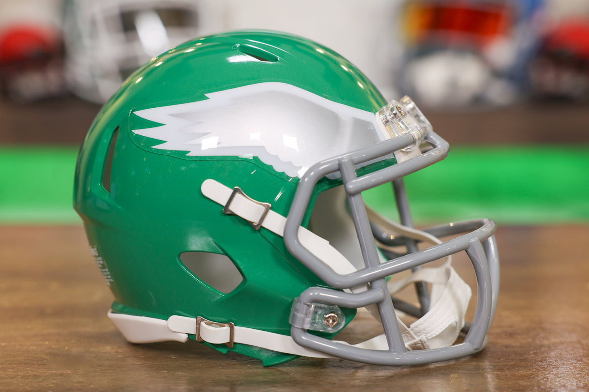 Photos of Philadelphia Eagles' Kelly green helmets 2023 NFL