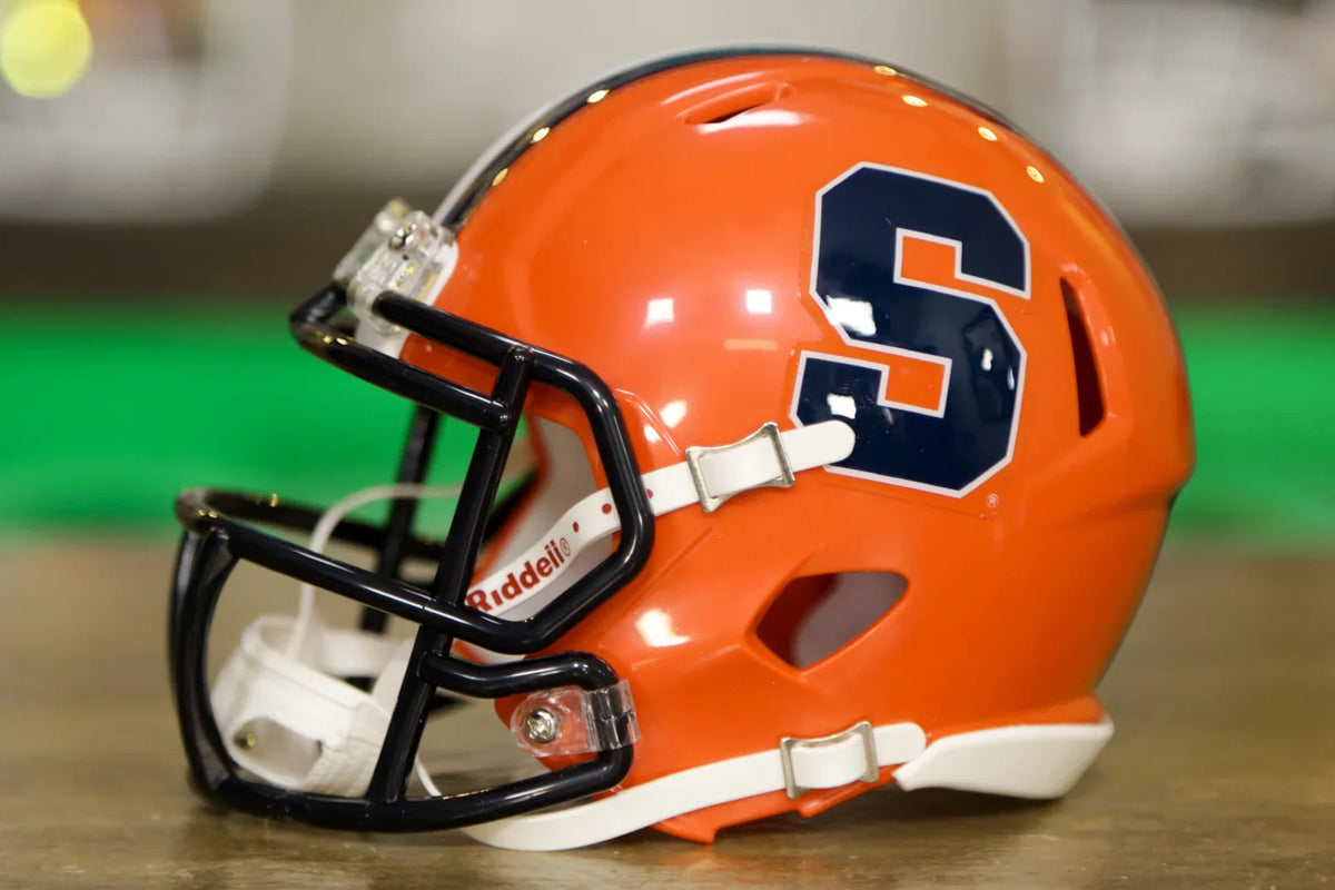 Syracuse Orange Schutt White Mini Football Helmet Syracuse Orange Schutt White Mini Football Helmet