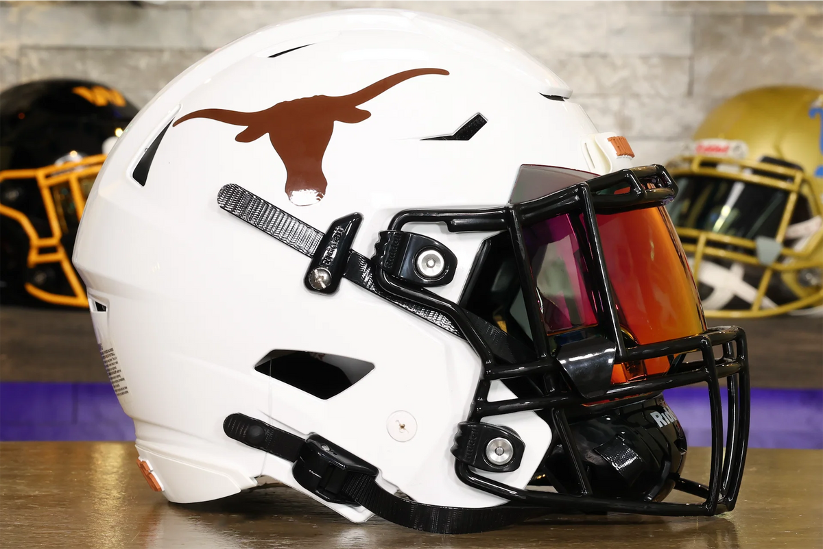 custom football helmet horns on front Texas Longhorns Riddell SpeedFlex Helmet