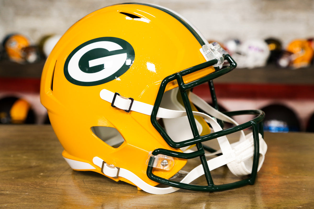 Green Bay Packers Riddell Speed Replica Helmet at the Packers Pro Shop