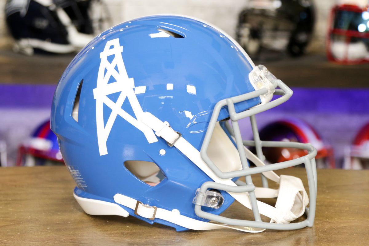 Men's Mitchell & Ness White Houston Oilers Classic Helmet Pullover