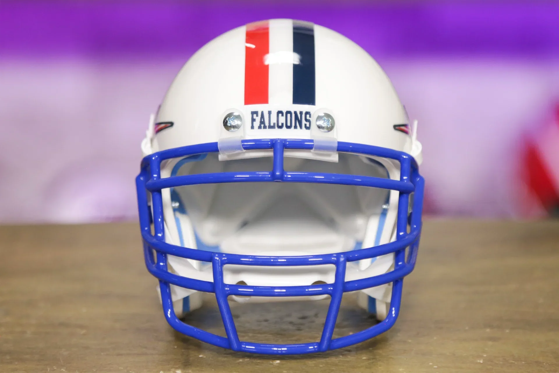 bolts lightning curved with football helmet Air Force Falcons Schutt XP Mini Helmet