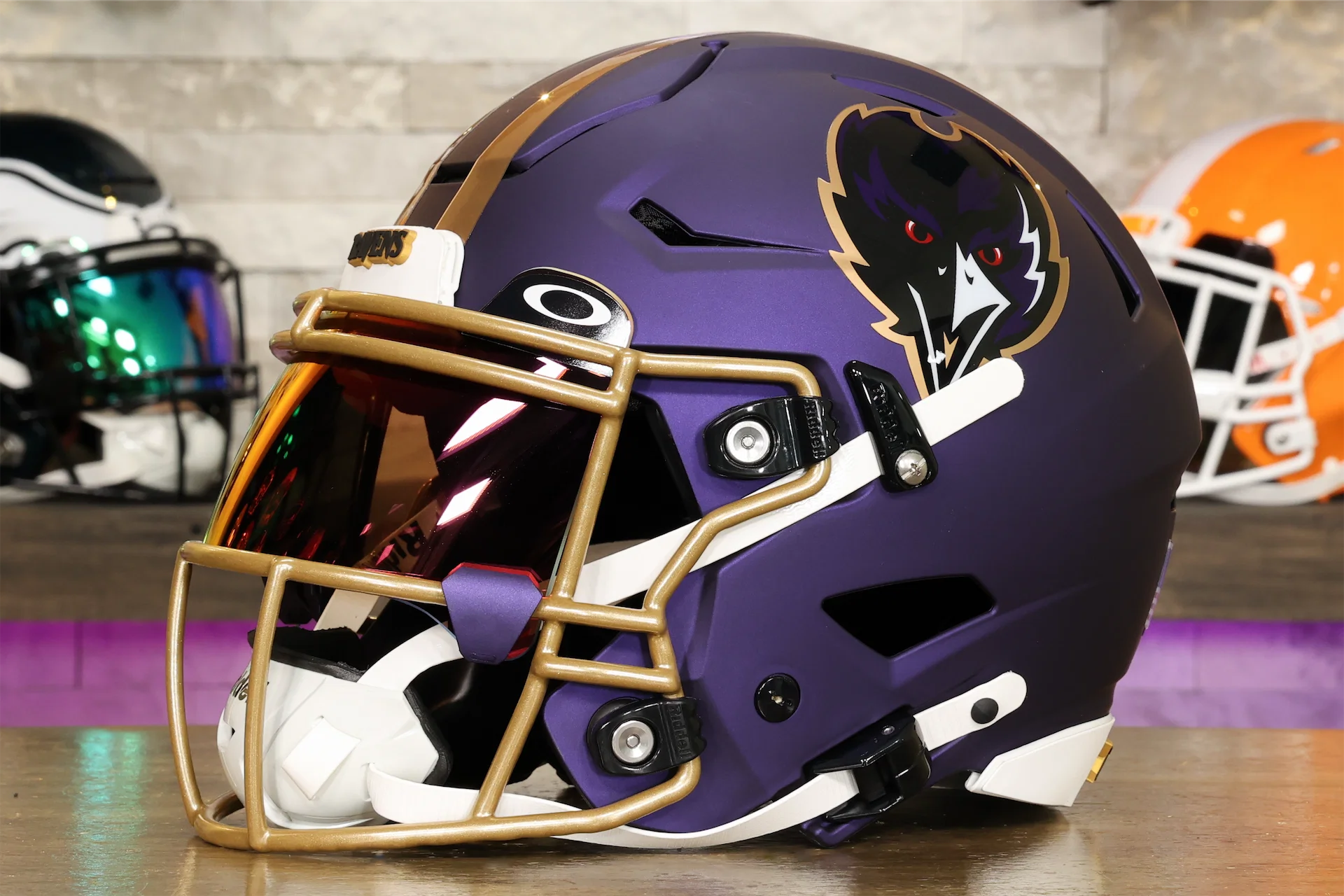 covid football helmet shields Baltimore Ravens Riddell SpeedFlex Helmet