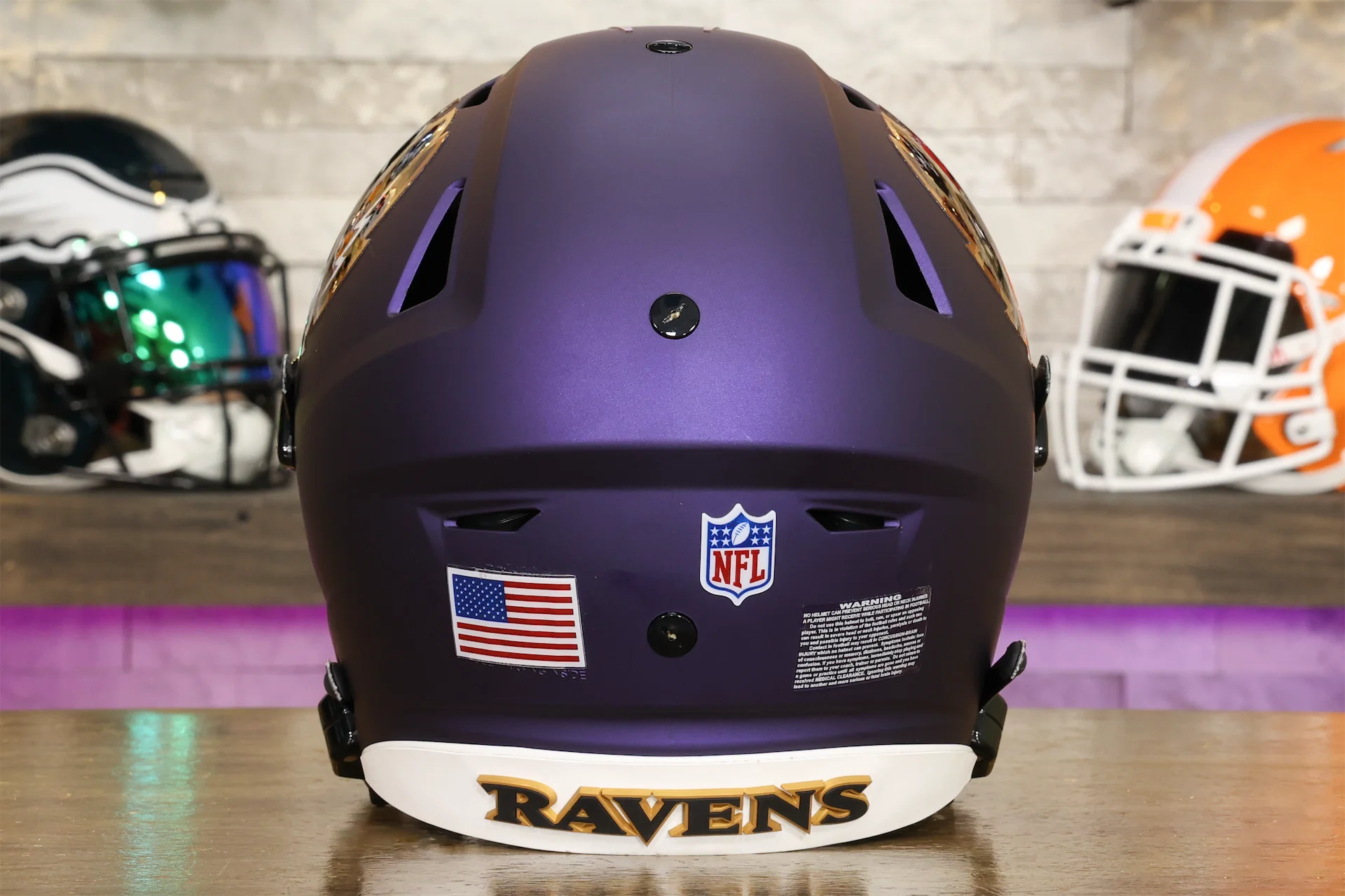 black and white football raven helmet Baltimore Ravens Riddell SpeedFlex Helmet