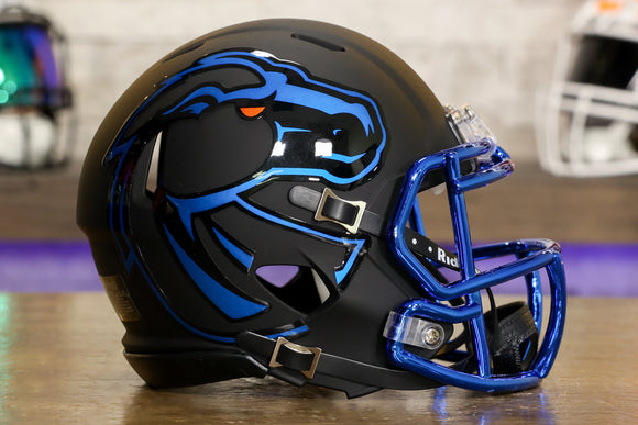 customized mini replica football helmets Boise State Broncos Matte Black Mini Speed
