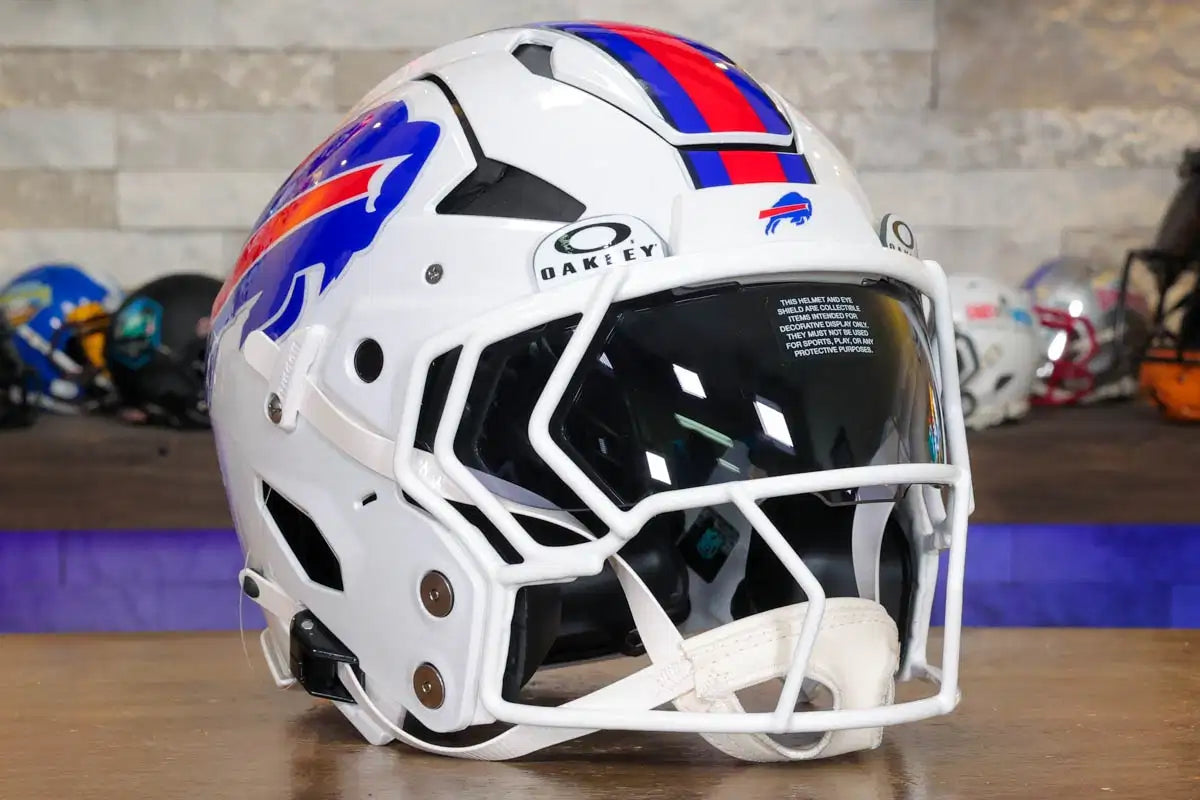 decorative football helmets Buffalo Bills Axiom Authentic Style:10' Geometric Goods - Leather WH05S-52 The perfect collectible or