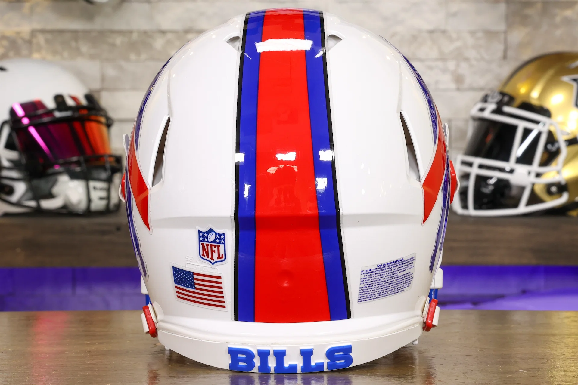 buffelo head motorcycle helmet Buffalo Bills Riddell Speed Authentic Helmet