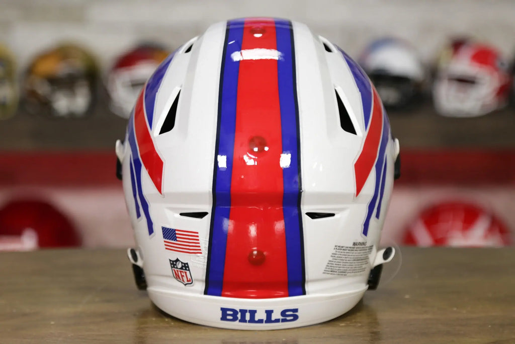 buffelo head style motorcycle helmet Buffalo Bills Helmet Riddell Authentic Full Size SpeedFlex Style