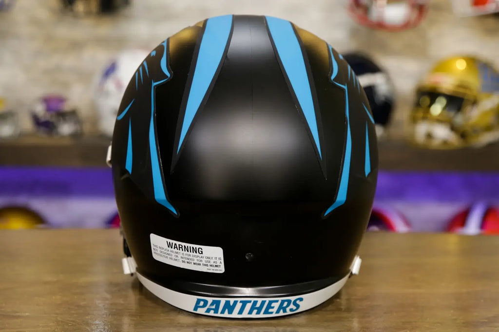 black panthers football helmet Carolina Panthers Riddell Speed Display Helmet
