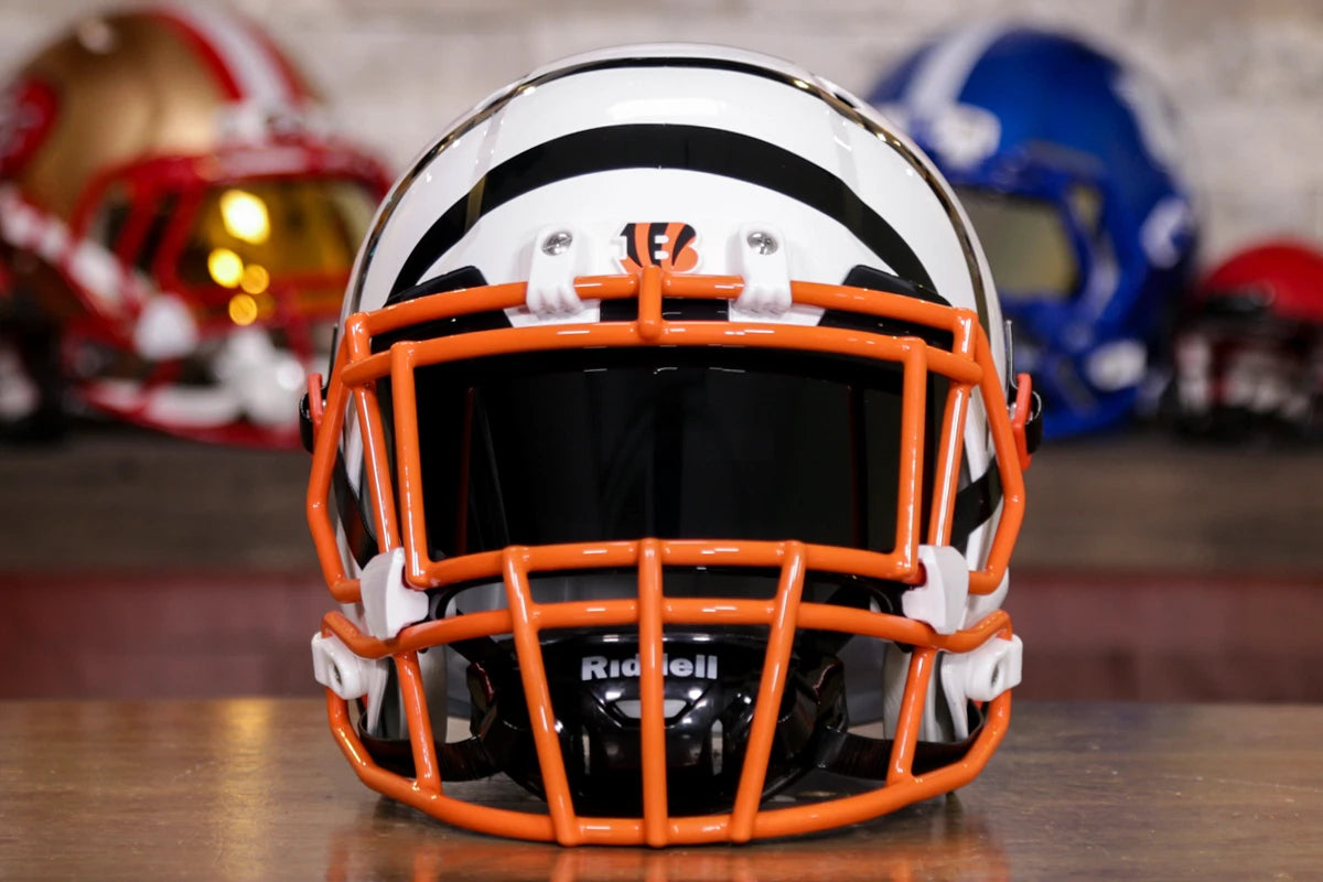 Riddell Speed Victor-I Youth Football Helmet With S2BD-HS4-1P White Facemask & Flag Decal Riddell Speed Victor-I Youth Football Helmet With S2BD-HS4-1P White Facemask & Flag Decal
