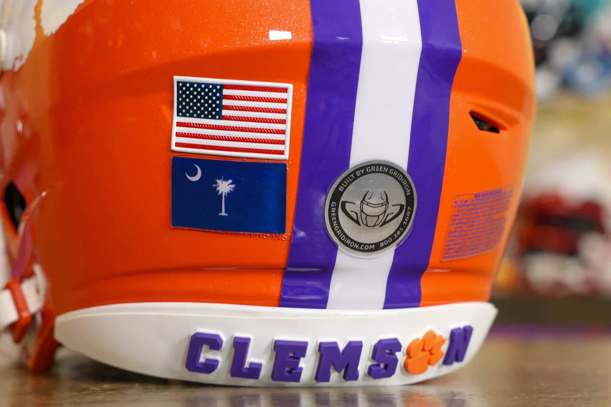 clemson football helmet back Riddell Tigers Speed Mini Release facemask attachment system Autographed Trevor Lawrence Clemson Tigers