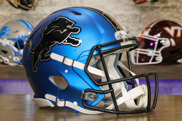 a view of the new detroit lions football helmet Riddell Speed Authentic Color:Croc Helmet Visor Lens Fit Lightweight Half Face German Style DOT Slayer or dedicated Detroit Lions