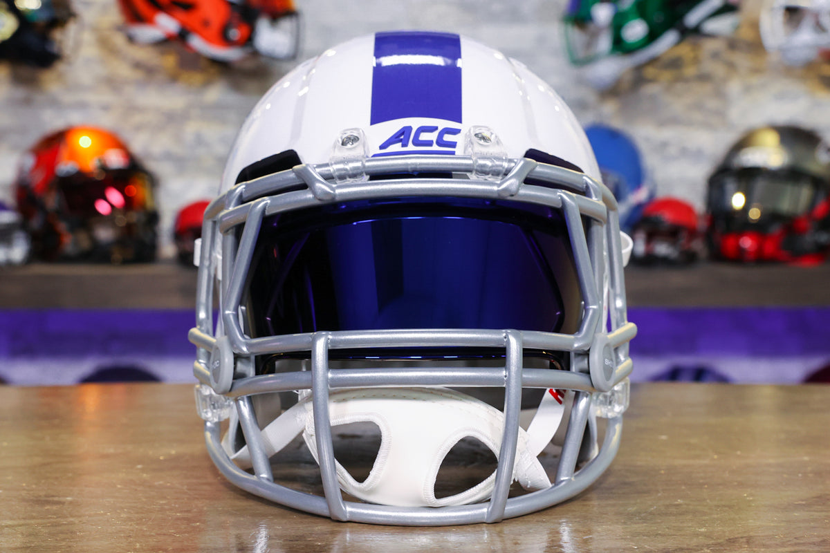 duke blue devils football helmet blue Gothic Authentic Speed Collectible helmets are for display only Mini Nfl Helmets Riddell Riddell