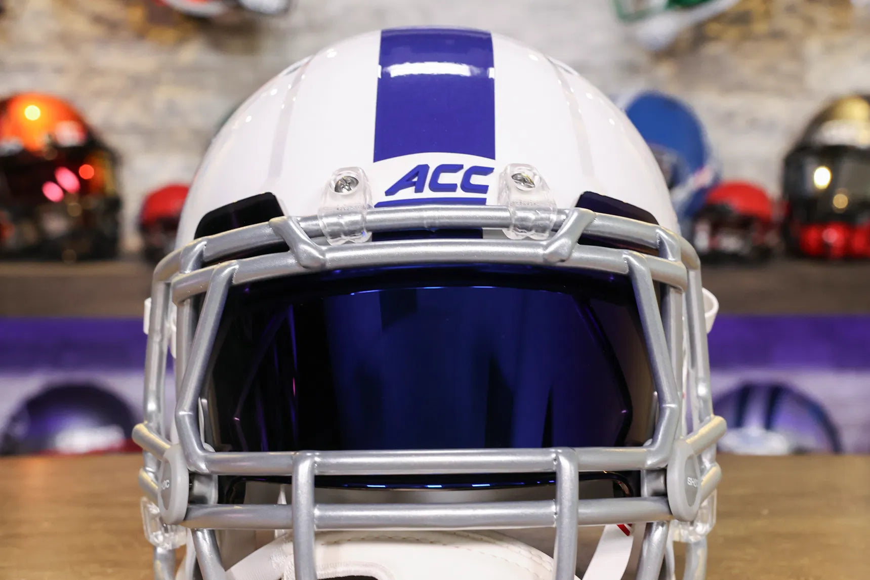 duke football retro helmet Duke Blue Devils Riddell Speed Display Helmet