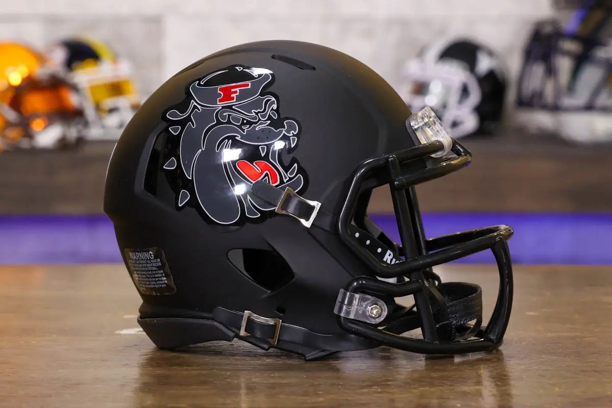 authentic fresno state football helmet Bulldogs Riddell Speed Mini They model the official team designs and colors on a smaller scale Fresno State Matte Black Mini