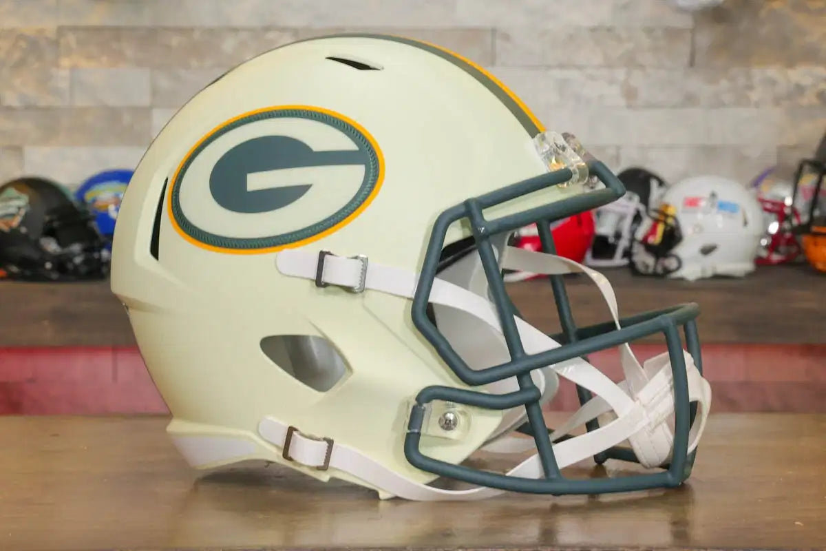 Green Bay Packers Riddell Speed Display Helmet - Rivalries