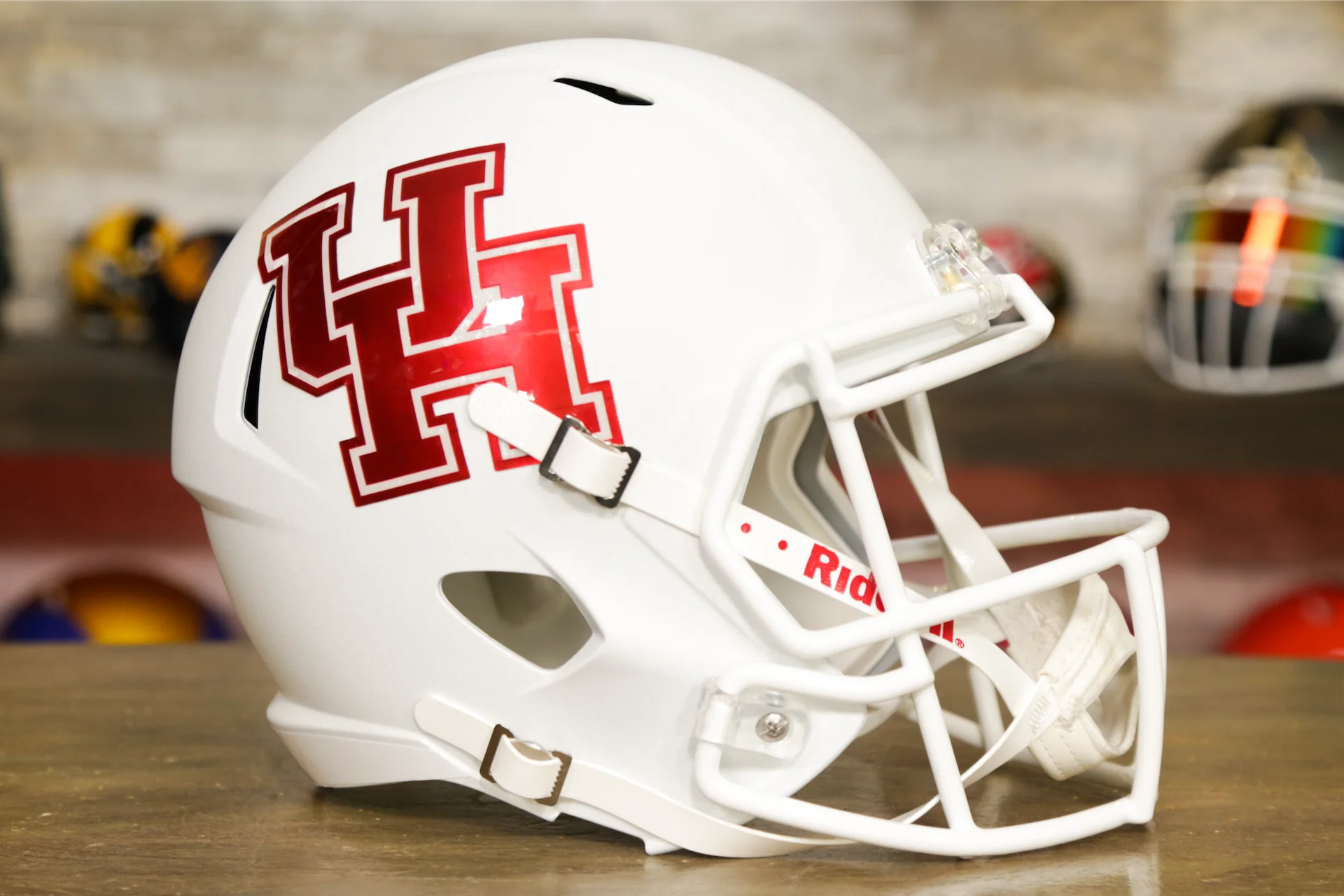 custom motorcycle helmets houston Riddell Houston Cougars Matte White Speed Replica Helmet