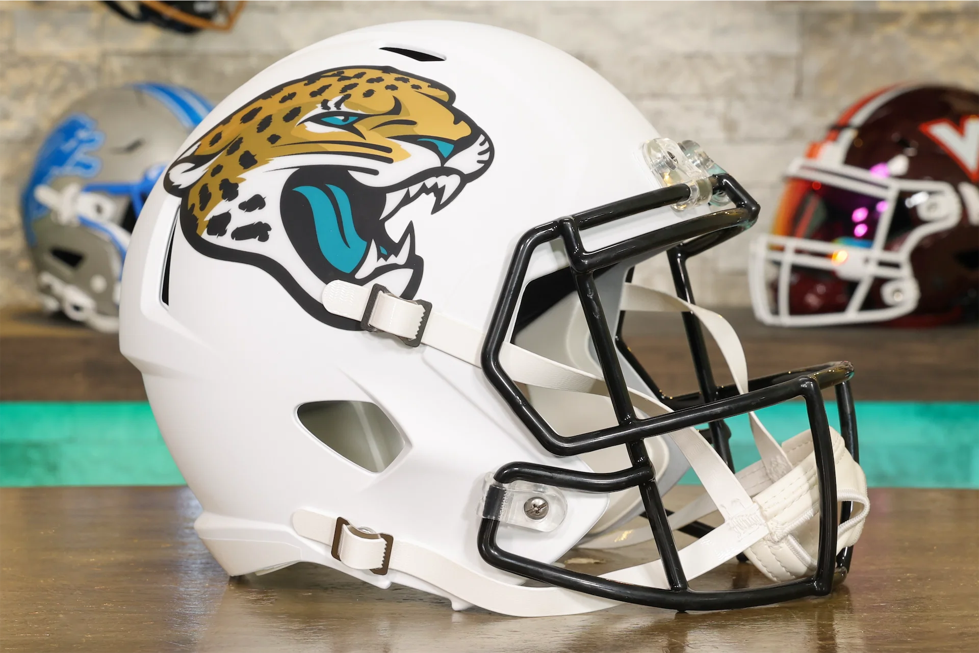 Jacksonville Jaguars Riddell Speed Display Helmet - Shell White Jacksonville Jaguars Riddell Speed Display Helmet - Shell White