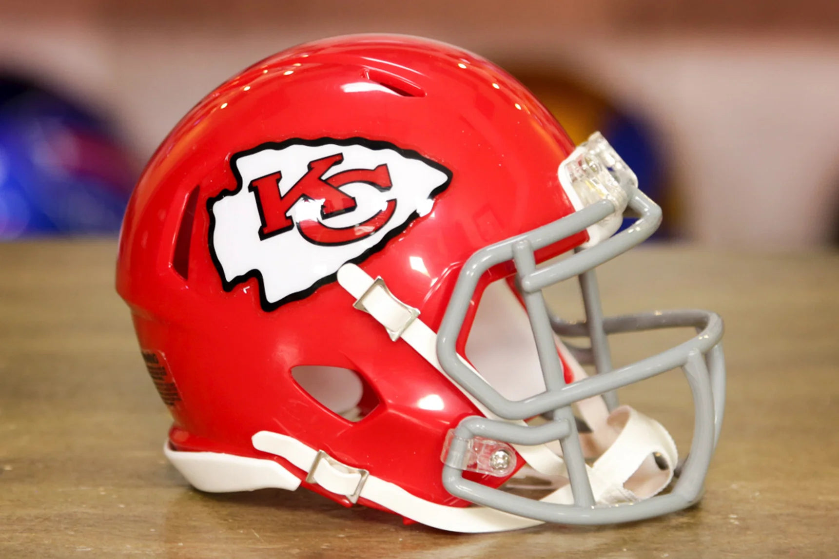 Kansas City Chiefs 1963-1973 Throwback Riddell Speed Mini Football Helmet Kansas City Chiefs 1963-1973 Throwback Riddell Speed Mini Football Helmet