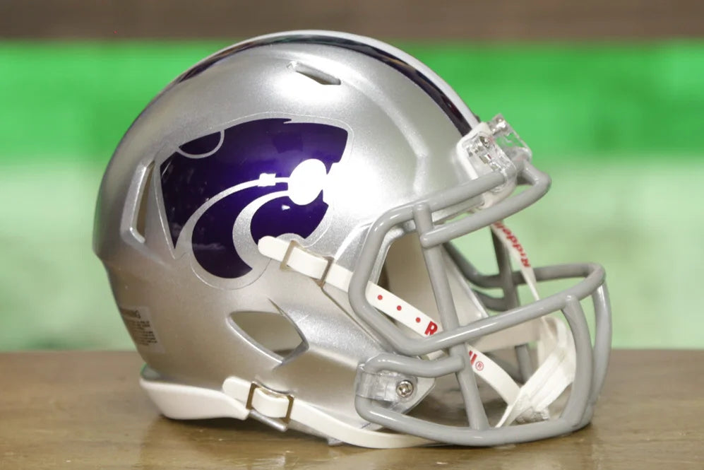 authentic kansas state football helmet Wildcats #22 Willie Riddell NCAA Speed Full Siz 10 tall. White K-State Wildcats White Speed