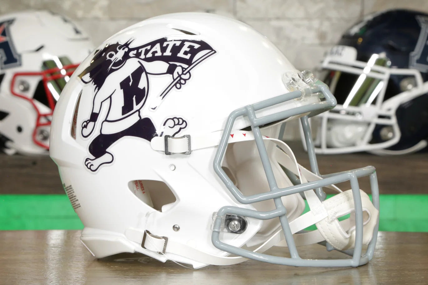 authentic kansas state football helmet Wildcats Riddell Speed point chinstrap Kansas State Wildcats Authentic Speed