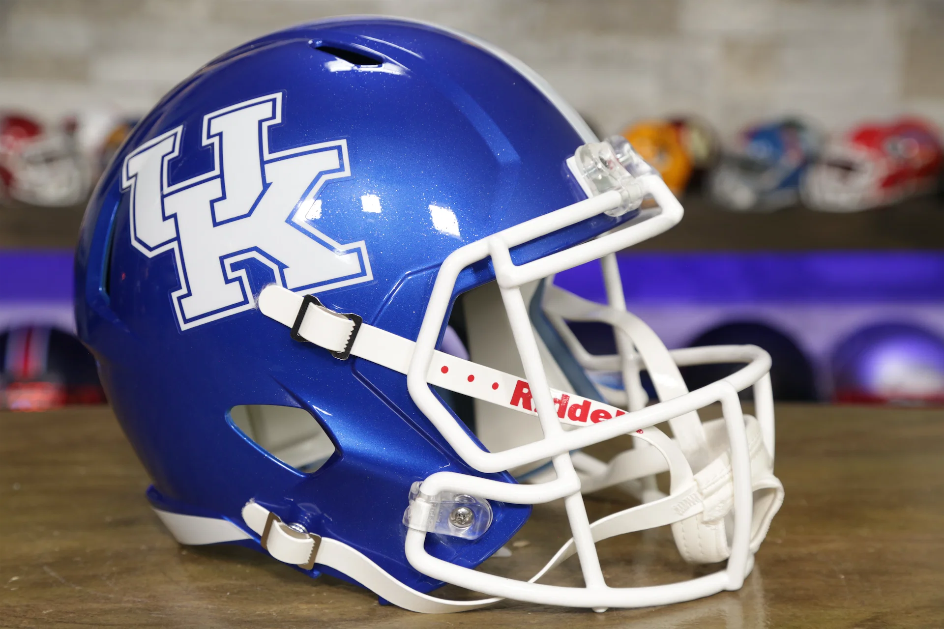 chrome uk football helmet for sale Schutt XP Mini Shells this half Javess Blue- Love that chrome