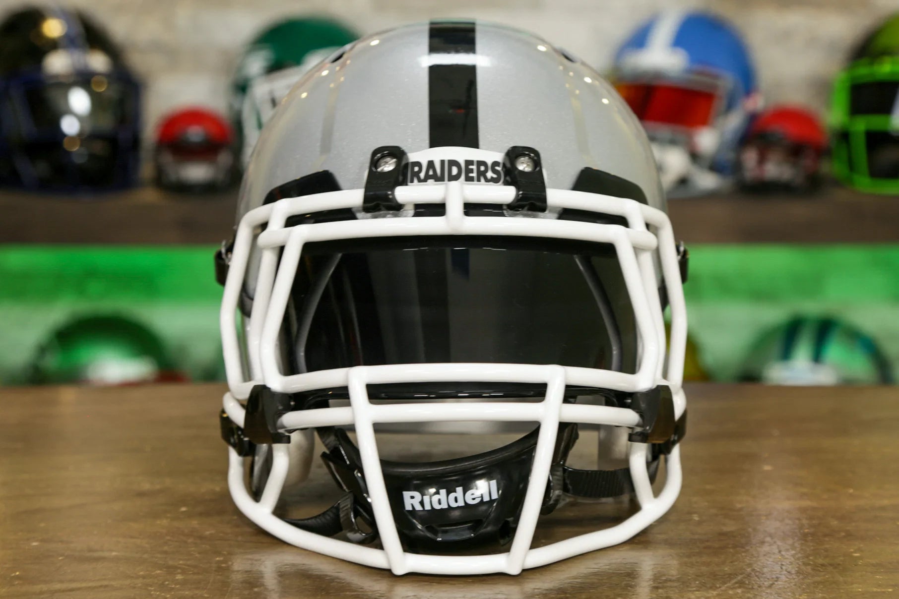 black raiders football helmet Las Vegas Raiders Riddell Speed Display Helmet