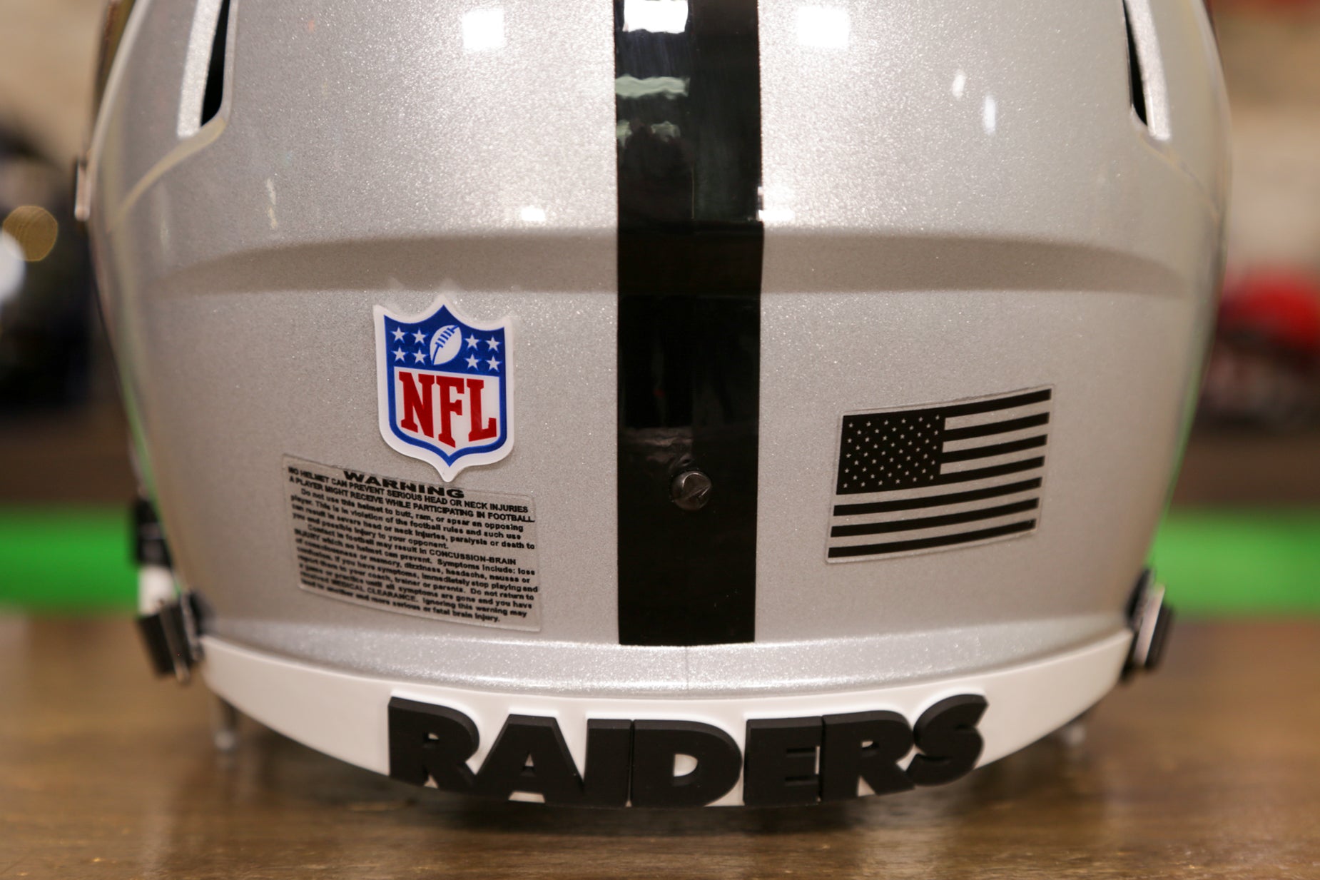 football helmet car tags US Flag Helmet Decal