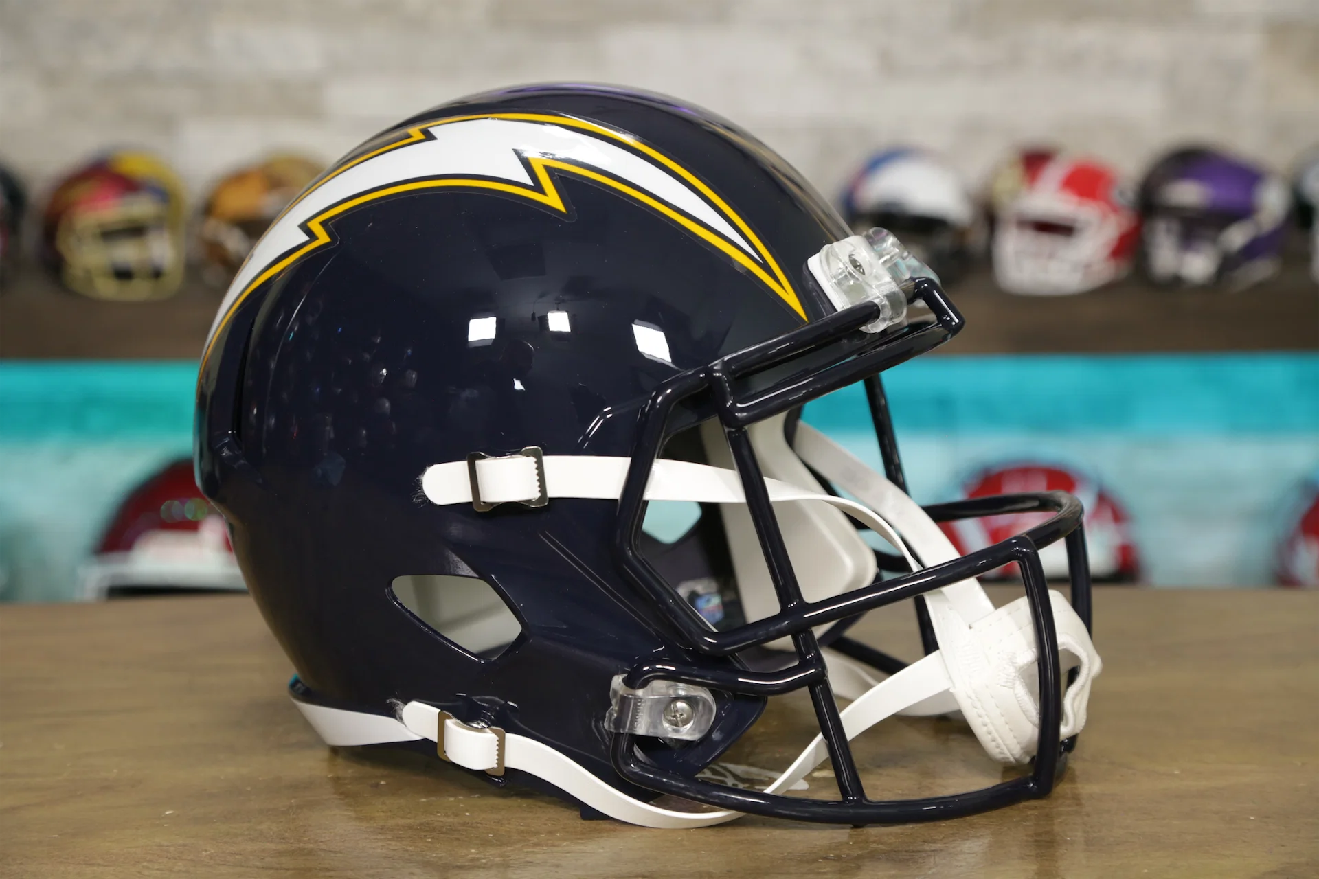 customize revo speed football helmet Los Angeles Chargers Riddell Speed Display Helmet