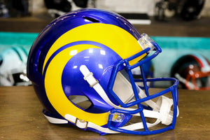 Riddell アメリカンフットボールヘルメット 青 サイズL ロサンゼルス ラムズ リデル スピード ディスプレイ ヘルメット