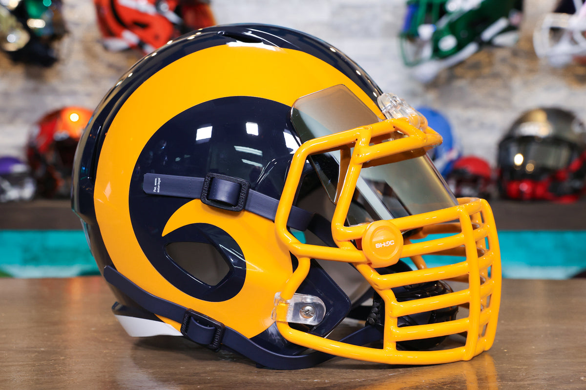thumbnail image 2 of LA Rams Riddell Flash Mini Football Helmet – NFL Collectible 2 of 5
