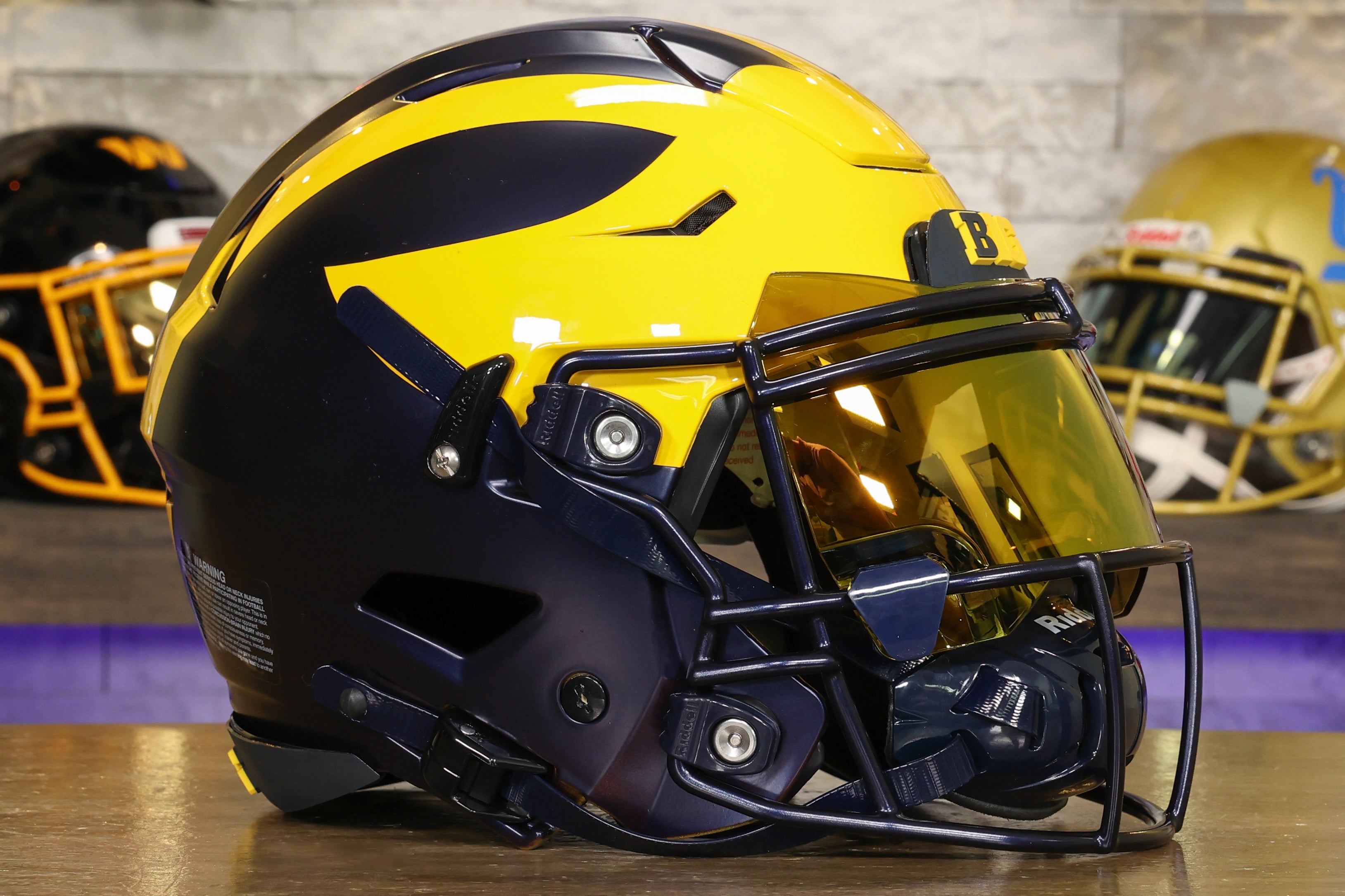 Mi Riddell Michigan Wolverine Helmet Michigan State Football Uniforms Vs