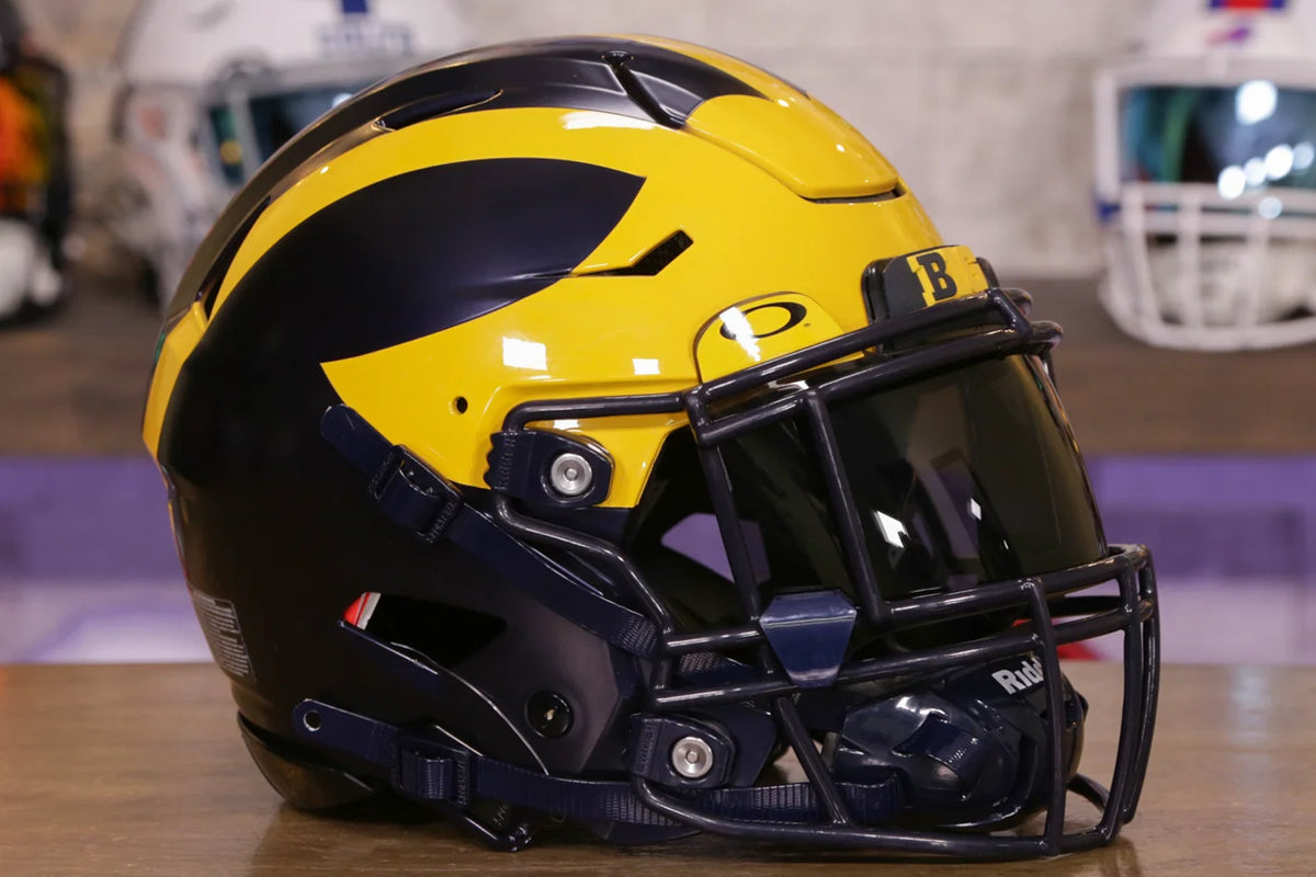 Mi Riddell Michigan Football Helmet Logo DH Color | Derrick Huss | What's Your