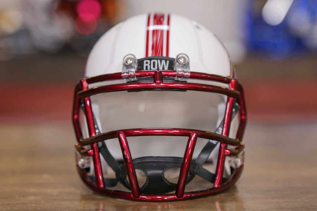 chrome football helmet stripes Minnesota Golden Gophers Riddell Speed Mini Helmet