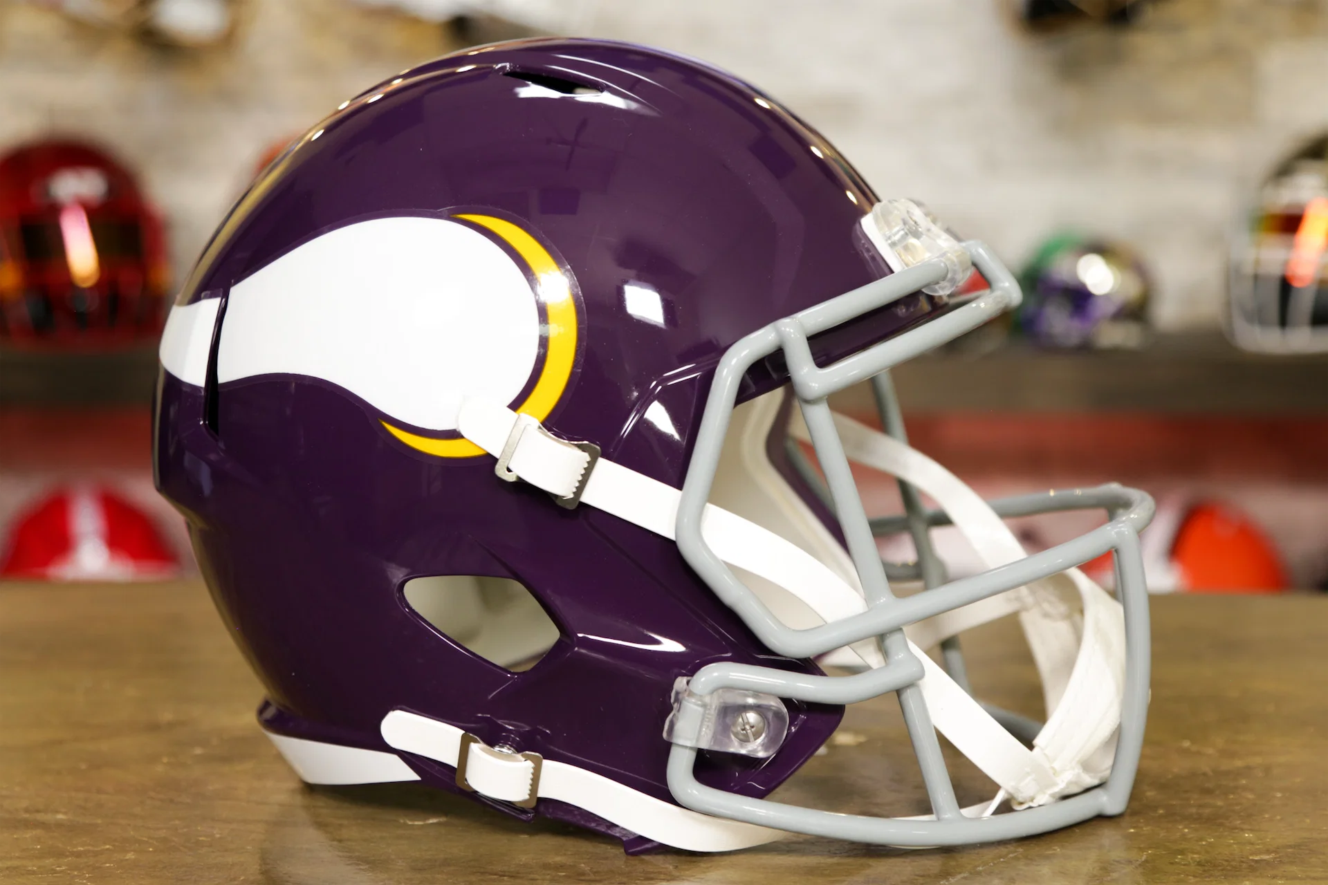 customize revo speed football helmet Minnesota Vikings Riddell Speed Display Helmet