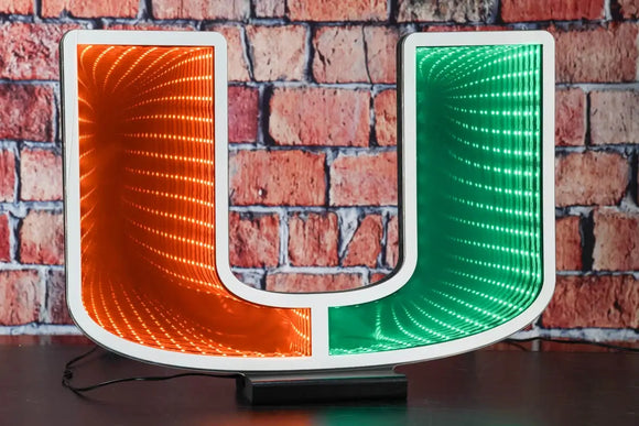 NCAA LED Infinity Logo Light - Miami Hurricanes – Green Gridiron, Inc.
