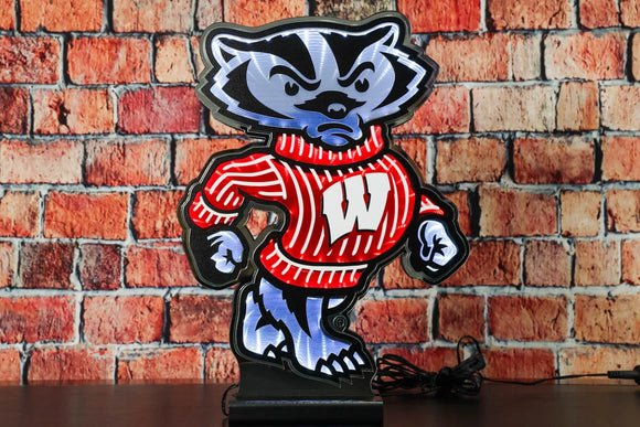 NCAA LED Infinity Logo Light - Wisconsin Badgers Buckey
