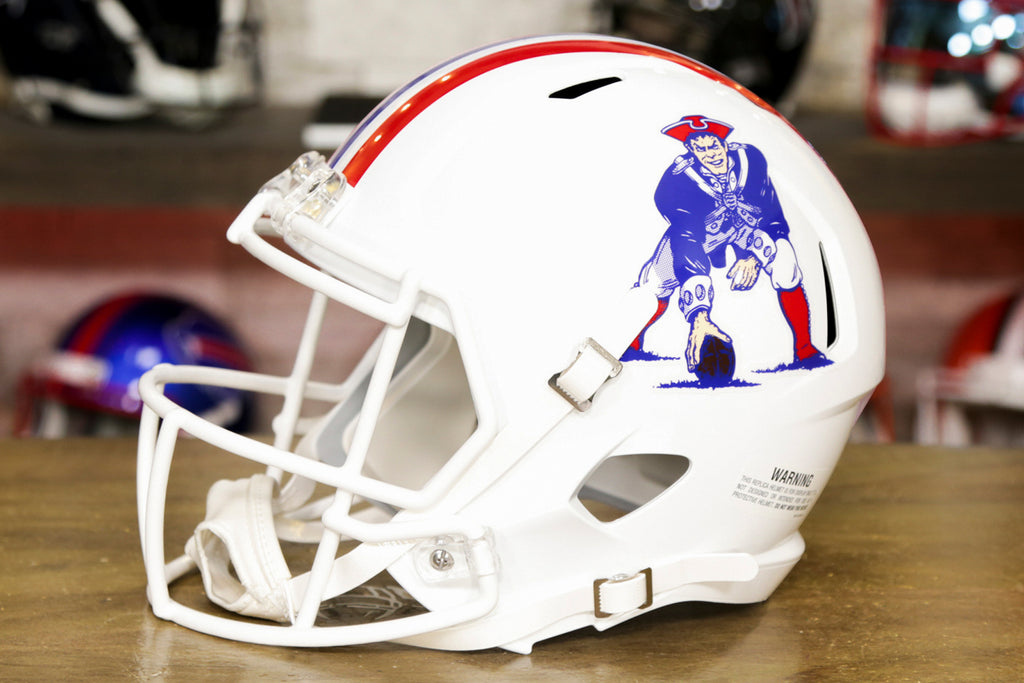 Mini Casque Riddell New England Patriots 1982-1989 - Édition Throwback Speed - Fanatics