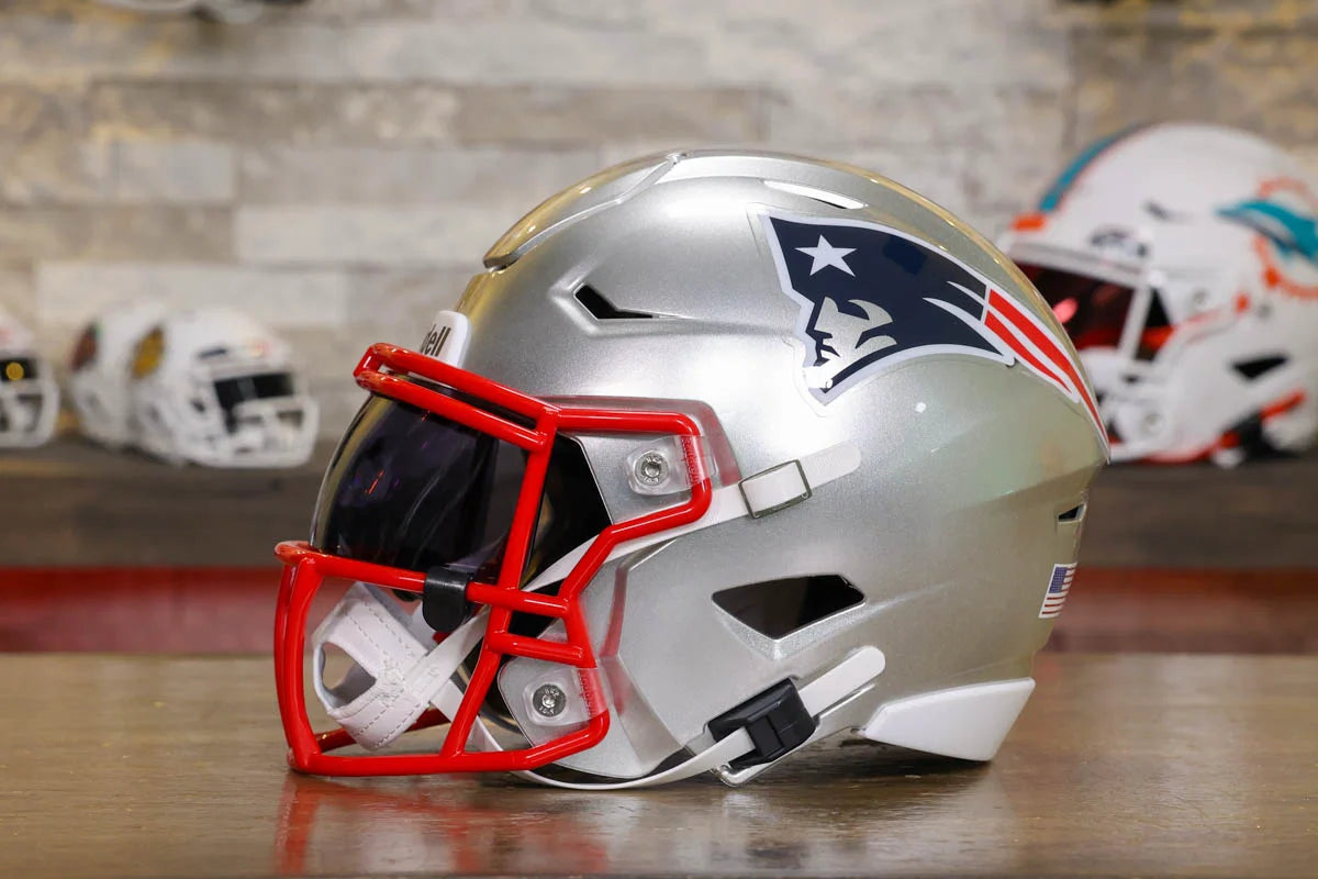 1 6 scale patriots football helmet for big headed figures New England Patriots Riddell SpeedFlex Mid-Size Helmet