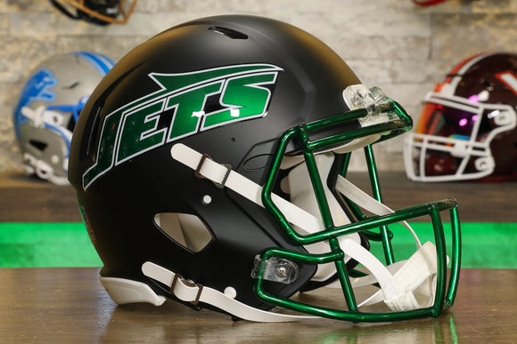New York Jets Riddell Speed Authentic Helmet - Legacy Black Alternate