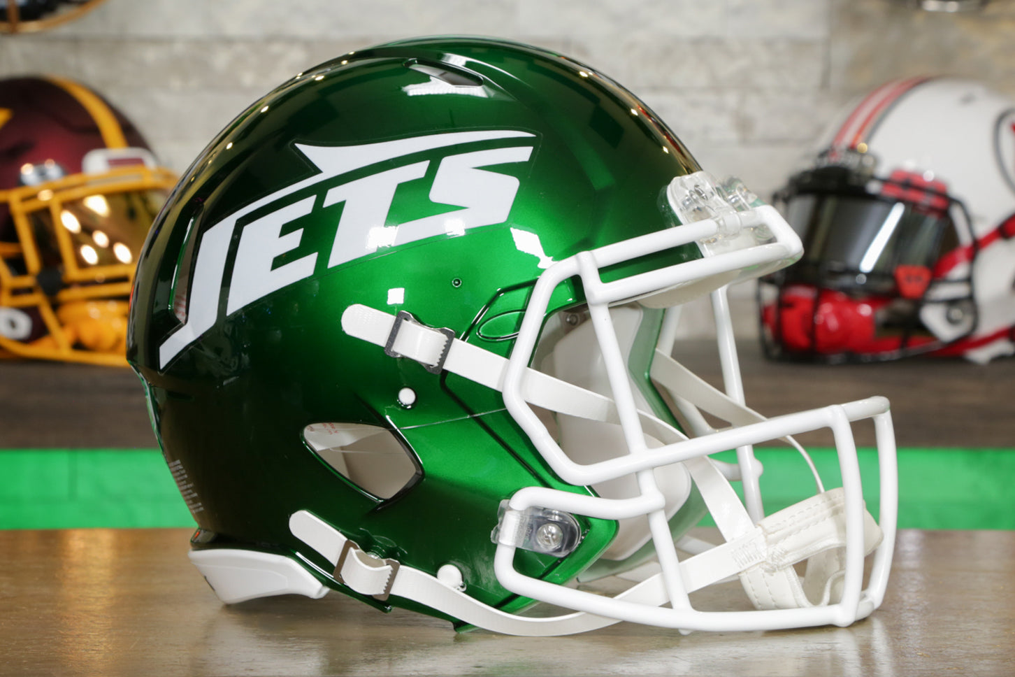 Jets Rave Helmet New York Jets Riddell Speed Authentic Helmet – Green Gridiron, Inc.
