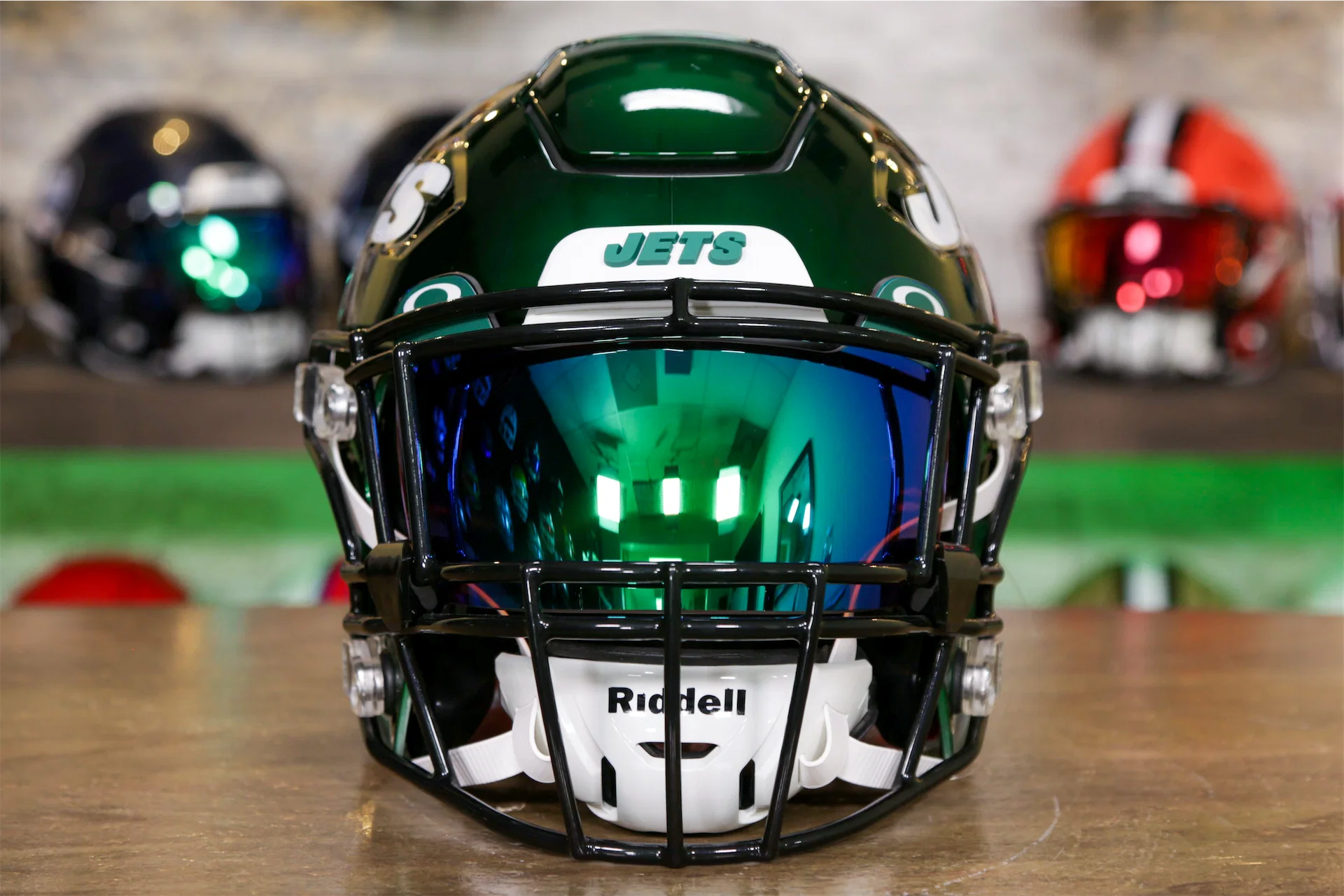 【NFL実使用】ニューヨークジェッツヘルメット ニューヨーク ジェッツ リデル スピードフレックス ヘルメット - GG