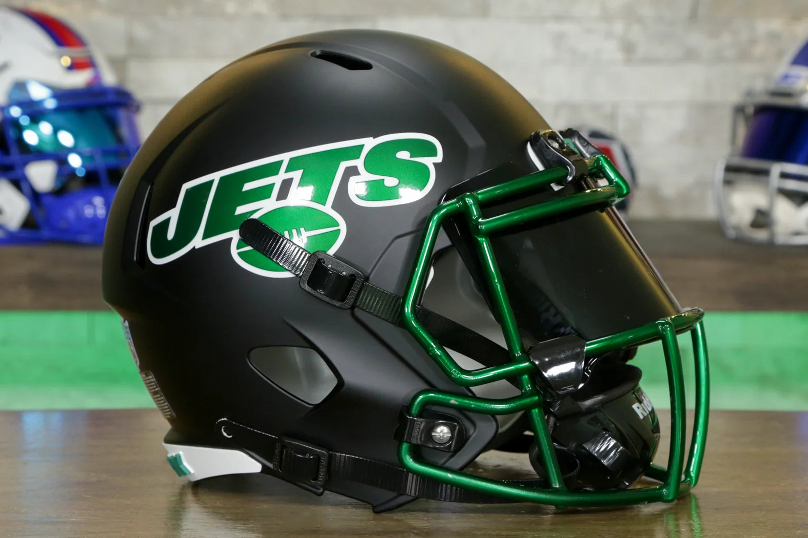 custom replica football helmets New York Jets Riddell Speed Display Helmet